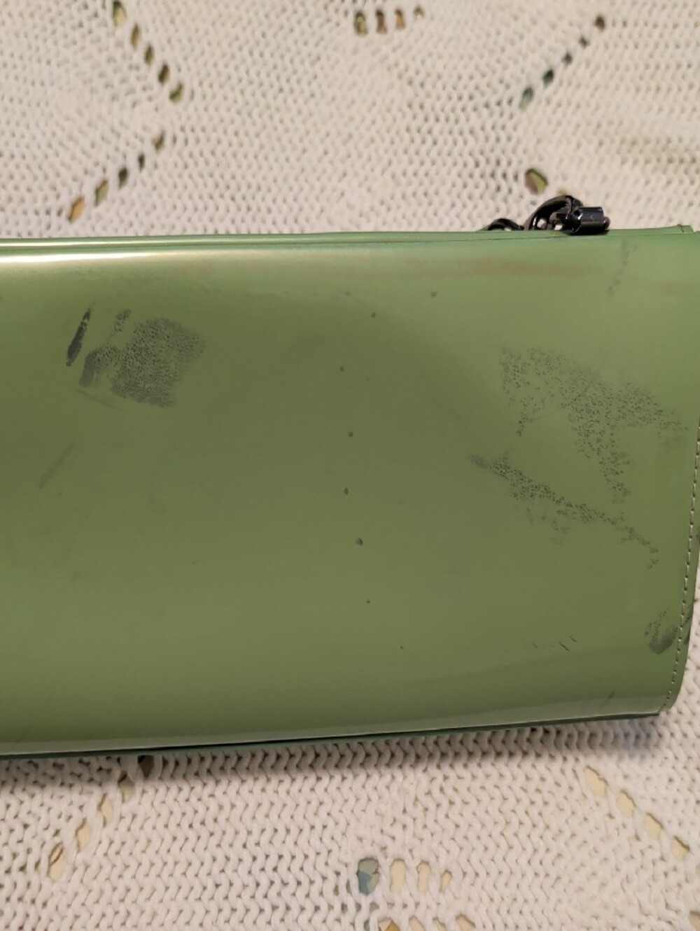 VINTAGE -Mint Green Patent Leather Women's Stylish Handbag - Picture 3 of 10